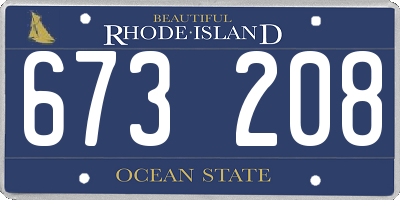 RI license plate 673208