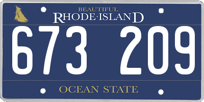 RI license plate 673209