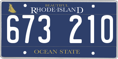 RI license plate 673210