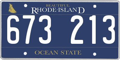 RI license plate 673213