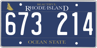 RI license plate 673214