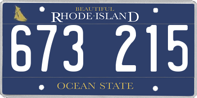 RI license plate 673215
