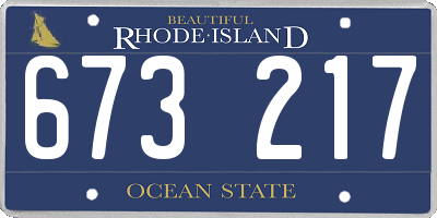 RI license plate 673217