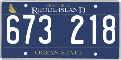 RI license plate 673218