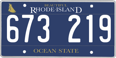 RI license plate 673219
