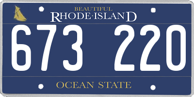 RI license plate 673220