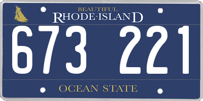 RI license plate 673221
