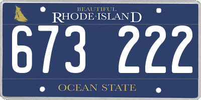 RI license plate 673222