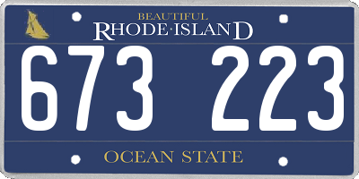 RI license plate 673223