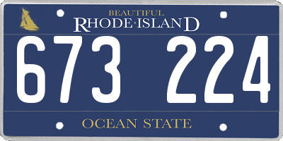 RI license plate 673224