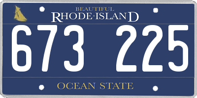 RI license plate 673225