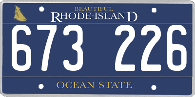 RI license plate 673226