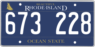 RI license plate 673228