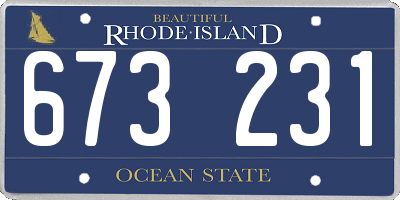 RI license plate 673231