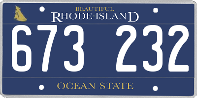 RI license plate 673232