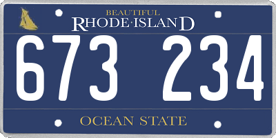RI license plate 673234