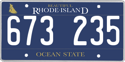 RI license plate 673235