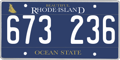 RI license plate 673236