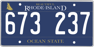 RI license plate 673237