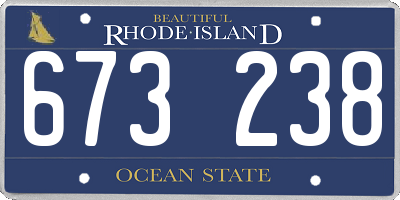 RI license plate 673238