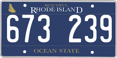 RI license plate 673239