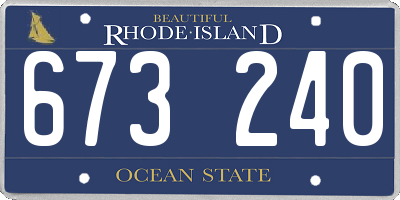 RI license plate 673240