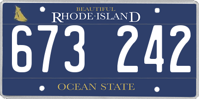 RI license plate 673242