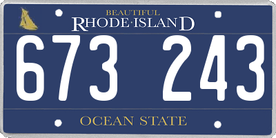 RI license plate 673243