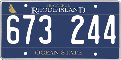 RI license plate 673244