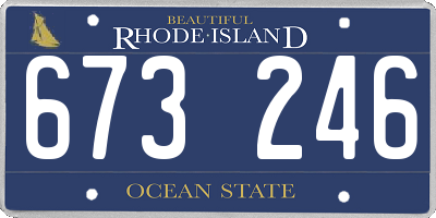 RI license plate 673246