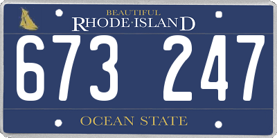 RI license plate 673247