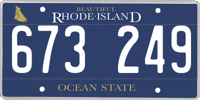 RI license plate 673249