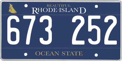 RI license plate 673252