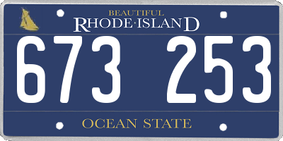 RI license plate 673253