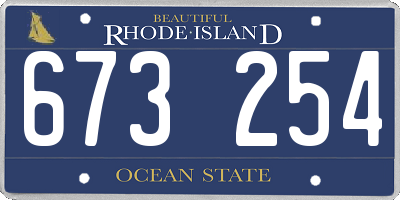 RI license plate 673254