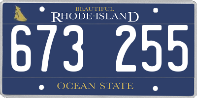 RI license plate 673255