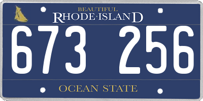 RI license plate 673256