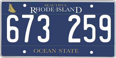 RI license plate 673259