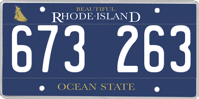 RI license plate 673263