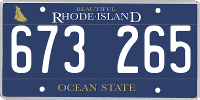 RI license plate 673265