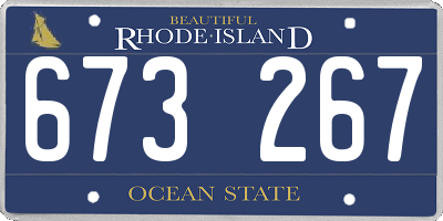 RI license plate 673267