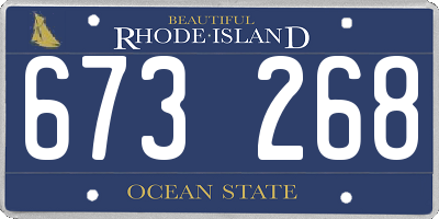 RI license plate 673268