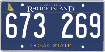 RI license plate 673269