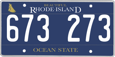 RI license plate 673273