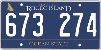 RI license plate 673274
