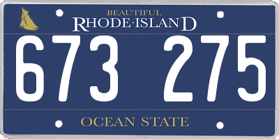 RI license plate 673275