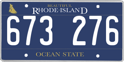RI license plate 673276
