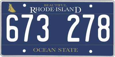 RI license plate 673278