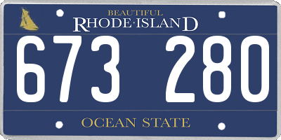 RI license plate 673280
