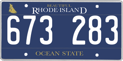 RI license plate 673283
